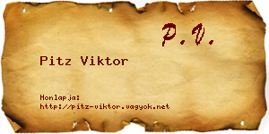 Pitz Viktor névjegykártya